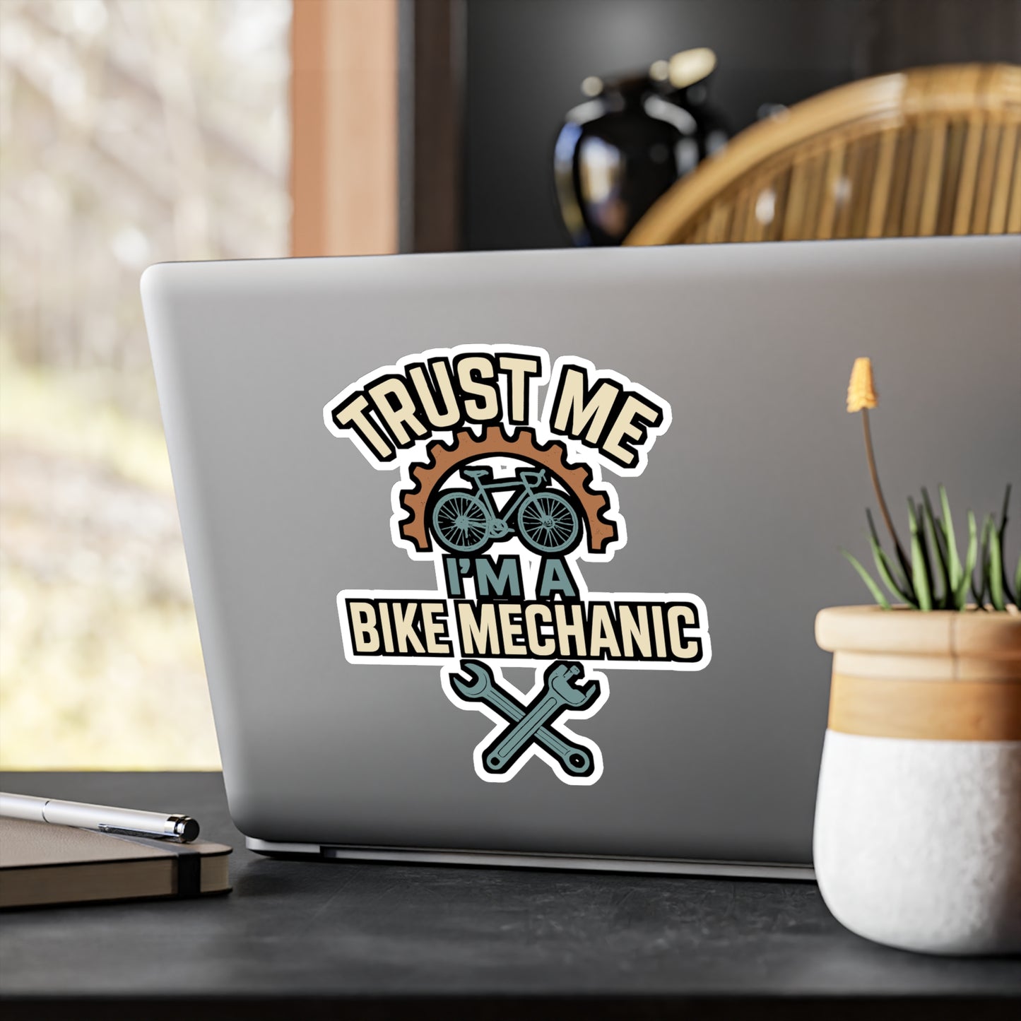Trust Me I'm A Bike Mechanic - Cycling Sticker for Laptop, Water Bottle, Gift for Cyclists, Bike Lovers, Bicycle Mechanic Decal