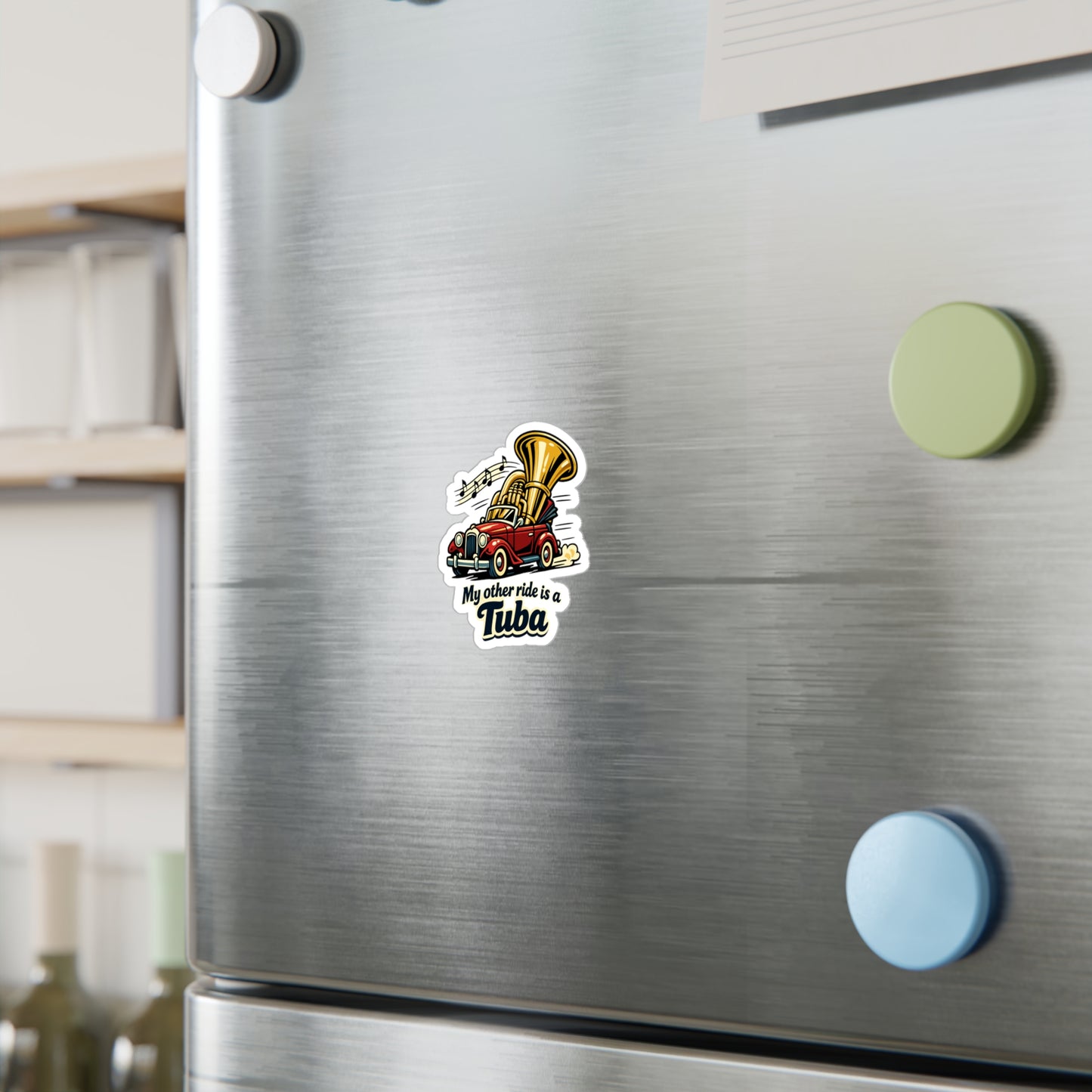 Marching Band Sticker My other ride is a Tuba – Waterproof Vinyl decals for Laptop or Water Bottle, drummer band director mellophone