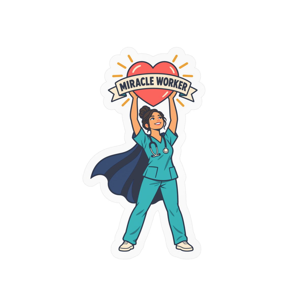 Nurse Sticker, Miracle Worker Vinyl Decals for Nursing Students, Laptop and Water Bottle