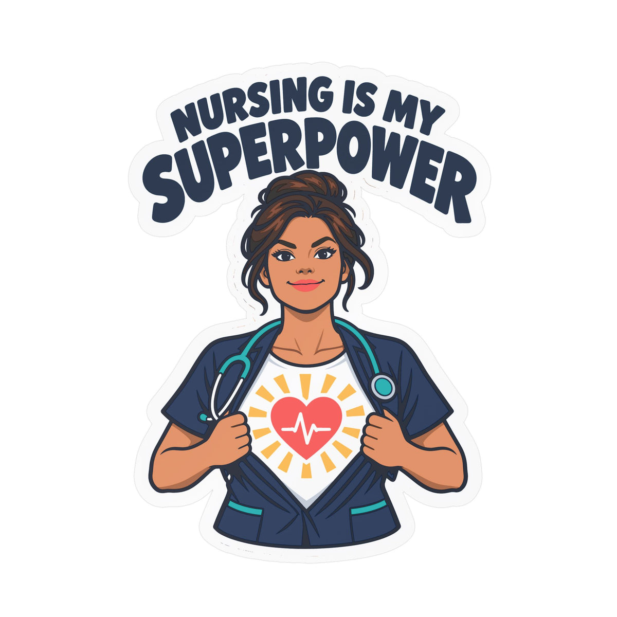 Nurse Sticker – Nursing Is My Superpower Decals for Laptop, Water Bottle, Waterproof Vinyl Gift for Nursing Student