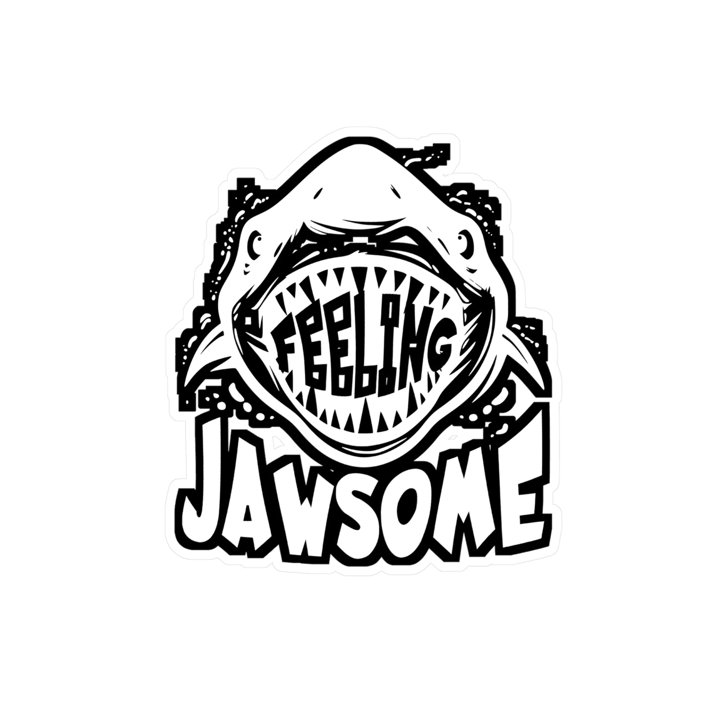 Feeling Jawesome - Sharks Sticker for Car Window Laptop Sticker. Water Bottle Sticker, Vinyl Marine Decal, Jaws Sticker - Sharks Gift