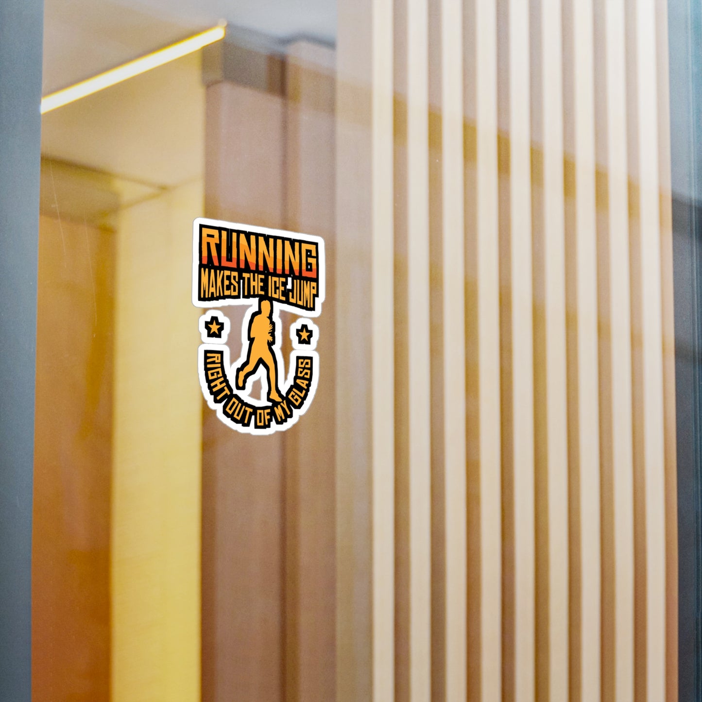 Running Makes The Ice Jump - Marathon Sticker for Laptop Sticker. Water Bottle Sticker, Vinyl Running Decal - Marathon Gift