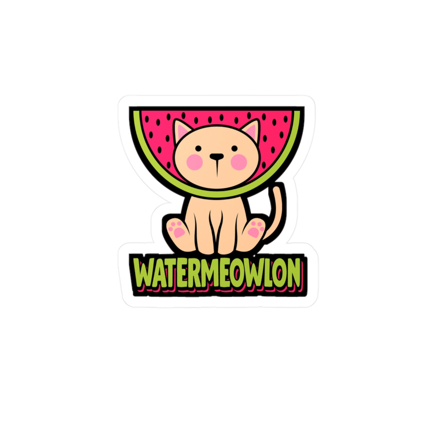 Watermelon cat - Cat Sticker for Car Window Laptop Sticker. Water Bottle Sticker, Vinyl Watermelon Decal, Fruit Sticker - Cat Gift