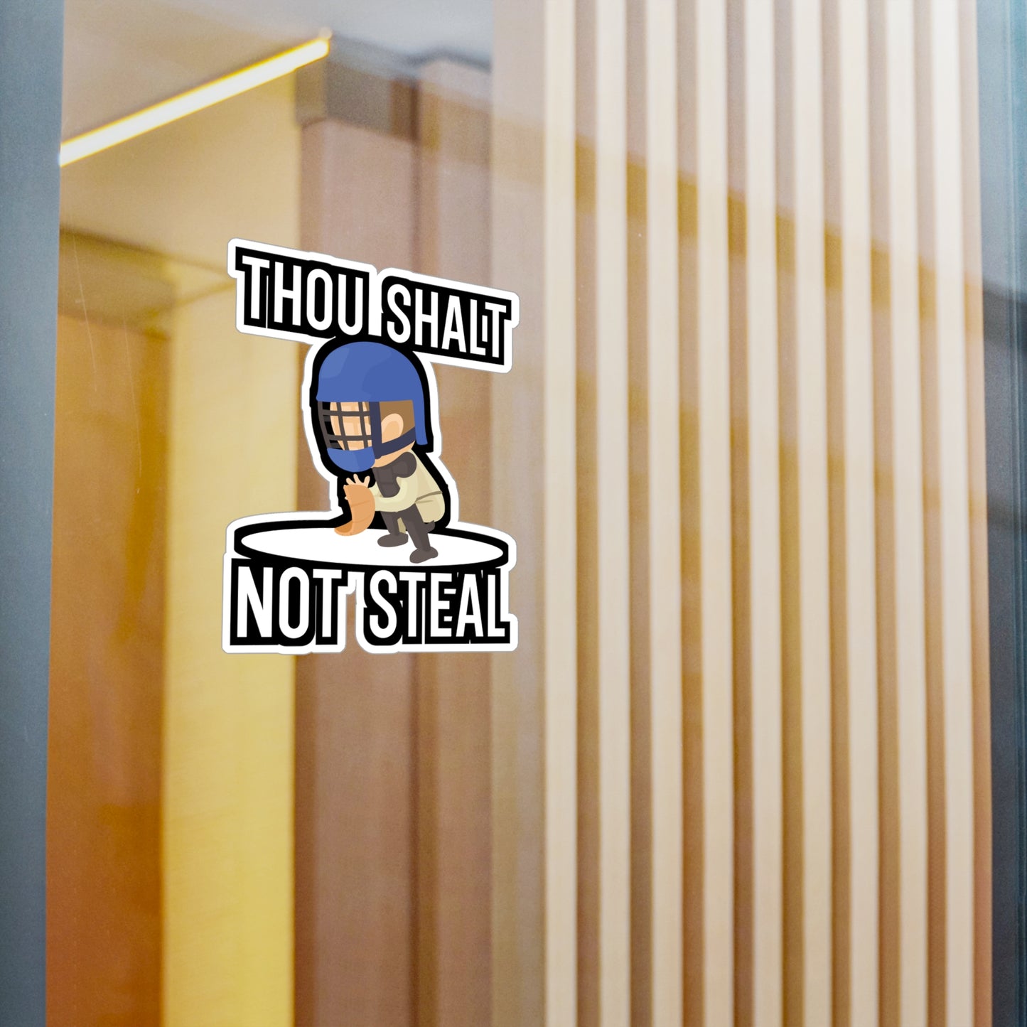 Thou Shalt Not Steal - Softball Sticker for Car, Wall, Laptop, Window, Truck Softball Gift Vinyl Baseball Decal Sticker