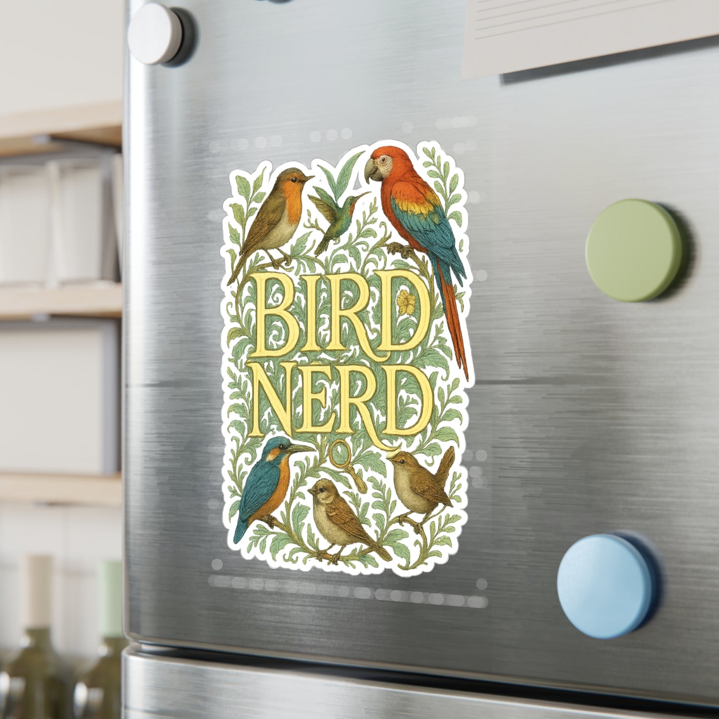 Ornithology Sticker "Bird Nerd" Decals – Birdwatching Gift, Vinyl Feathers Migration for Laptop, Water Bottle, Waterproof