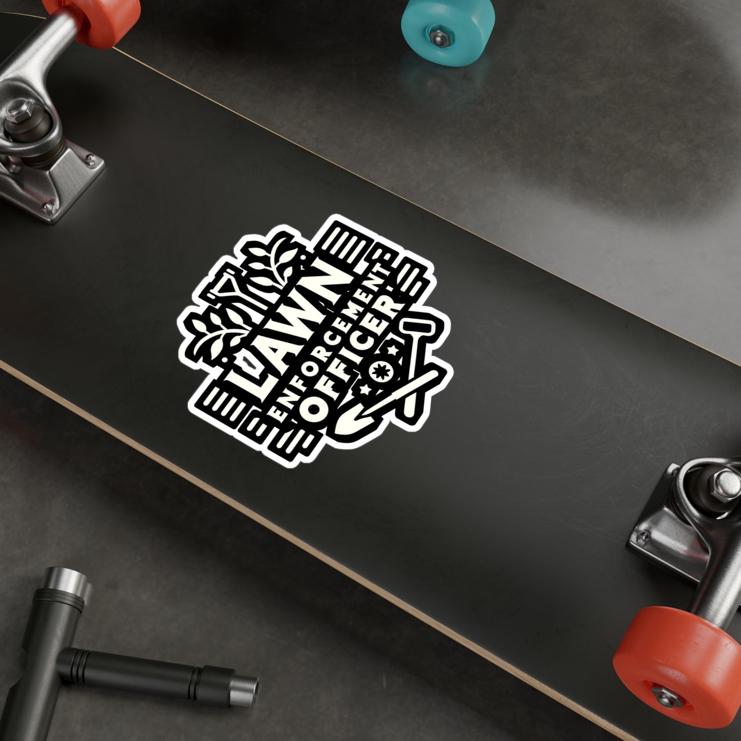 Lawn Enforcement Officer - Gardening Sticker for Laptop Sticker. Water Bottle Sticker, Vinyl Landscaper Decal - Gardening Gift