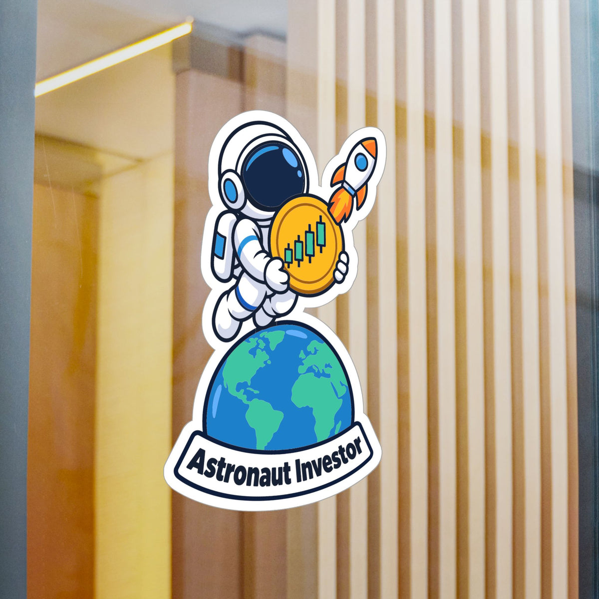 Day Trading Sticker - Astronaut Investor Design for Stock Market and Forex Traders, Laptop and Water Bottle Decals