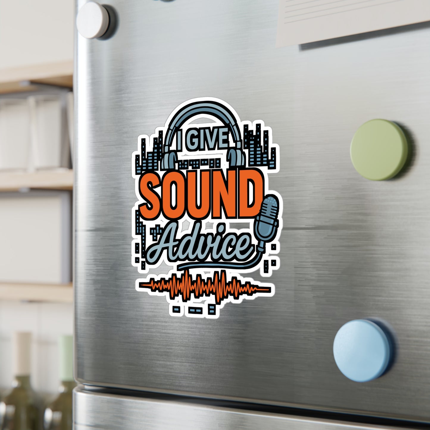 I Give Sound Advice - Audio Engineer Sticker for Laptop, Water Bottle, Gift for Music Producers & Sound Technicians