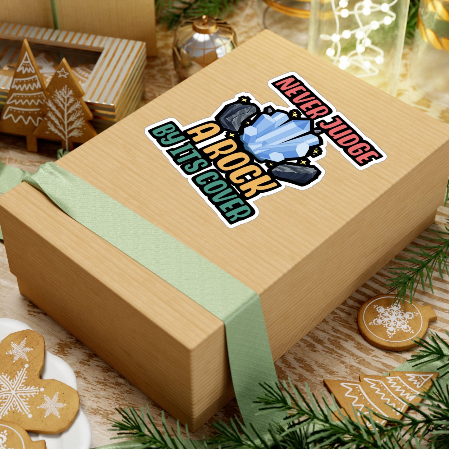 Never Judge A Rock By Its Cover - Geology Sticker for Laptop Sticker. Water Bottle Sticker, Vinyl Geologist Decal - Geology Gift