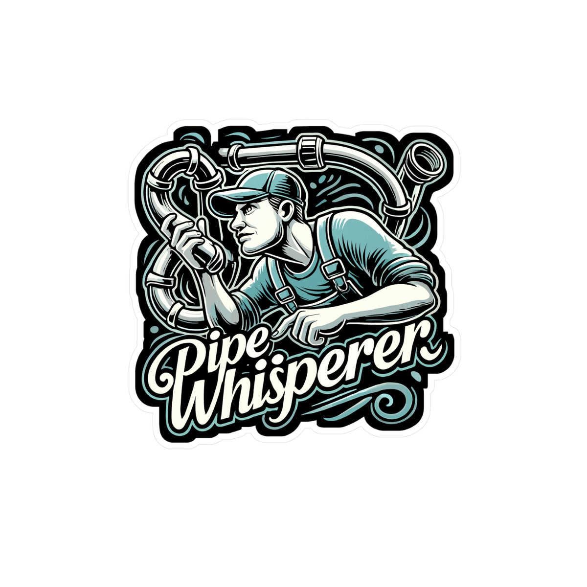 Master Plumber Sticker Pipe Whisperer - Plumber Sticker for Laptop Sticker. Water Bottle Stic ...
