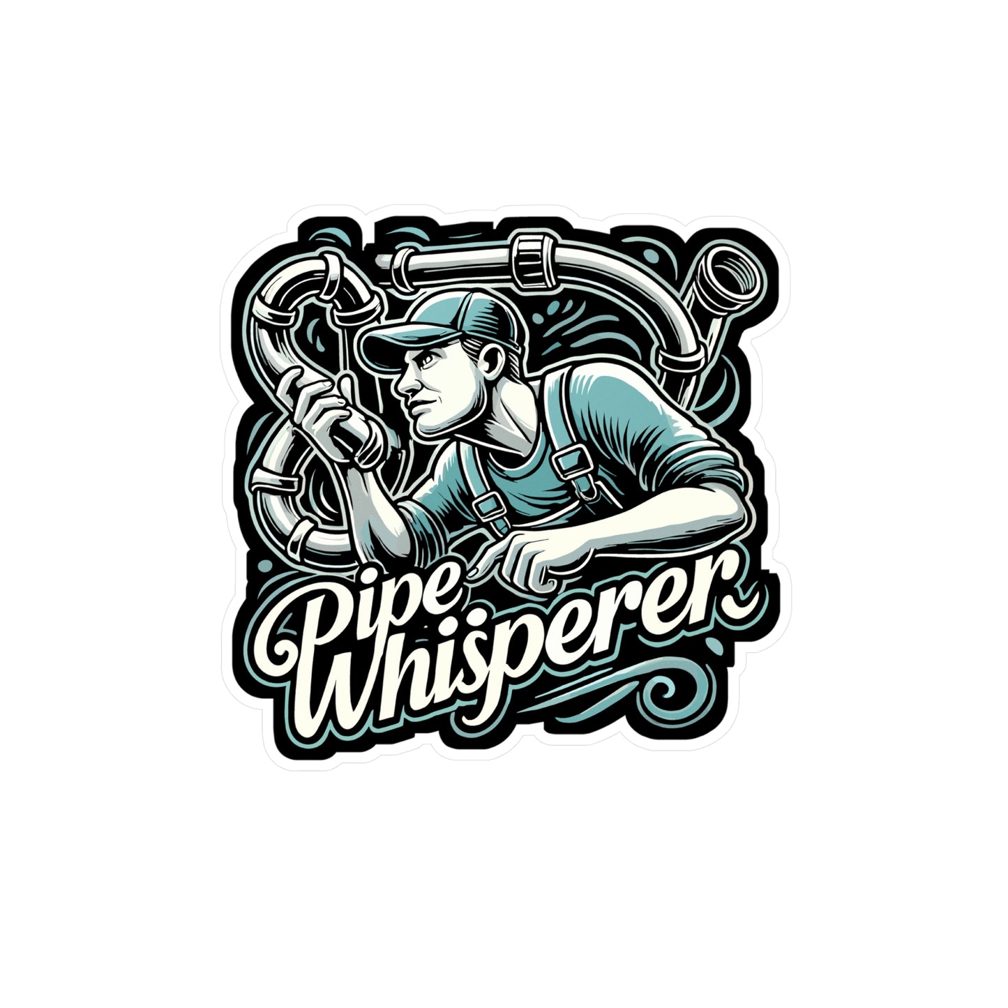 Pipe Whisperer - Plumber Sticker for Laptop Sticker. Water Bottle Sticker, Vinyl Pipefitter Decal - Plumber Gift