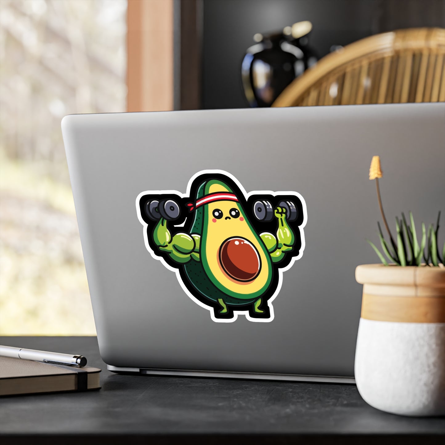 Avocado Weightlifter Bodybuilder - Bodybuilding Sticker for Laptop Sticker. Water Bottle Sticker, Vinyl Weightlifting Decal - Bodybuilding Gift