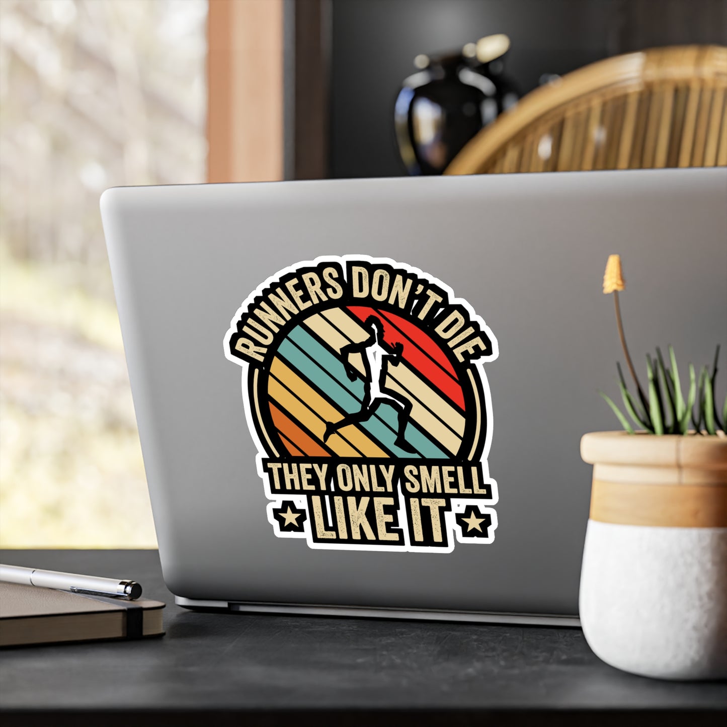 Runners Don't Die They Only Smell Like It - Marathon Sticker for Laptop Sticker. Water Bottle Sticker, Vinyl Running Decal - Marathon Gift