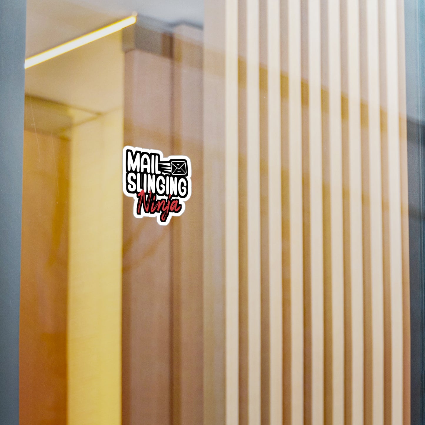 Mail slinging ninja - Postal worker Sticker for Wall, Laptop, Window, Truck, Car Postal worker Gift Vinyl Funny postal worker Decal Sticker