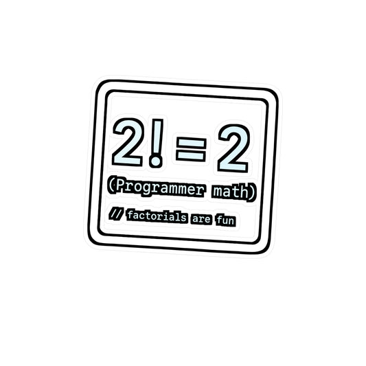 Math Sticker – 2 = 2 Programmer Math Decals for Coding Lovers, Waterproof Vinyl Sticker for Laptop or Water Bottle, Ideal Programmer Gift