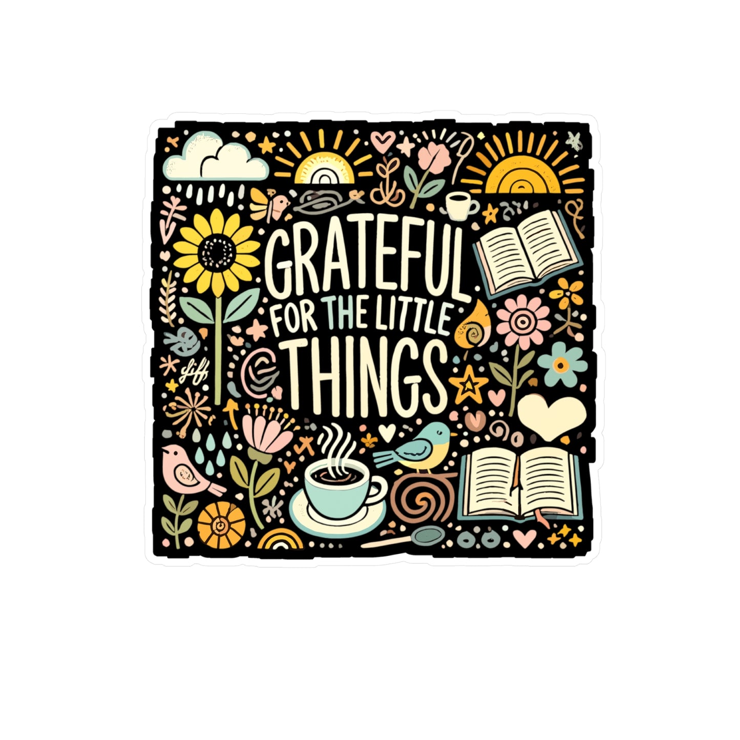 Grateful for the Little Things - Grateful Sticker for Laptop Sticker. Water Bottle Sticker, Vinyl Gratitude Decal - Grateful Gift