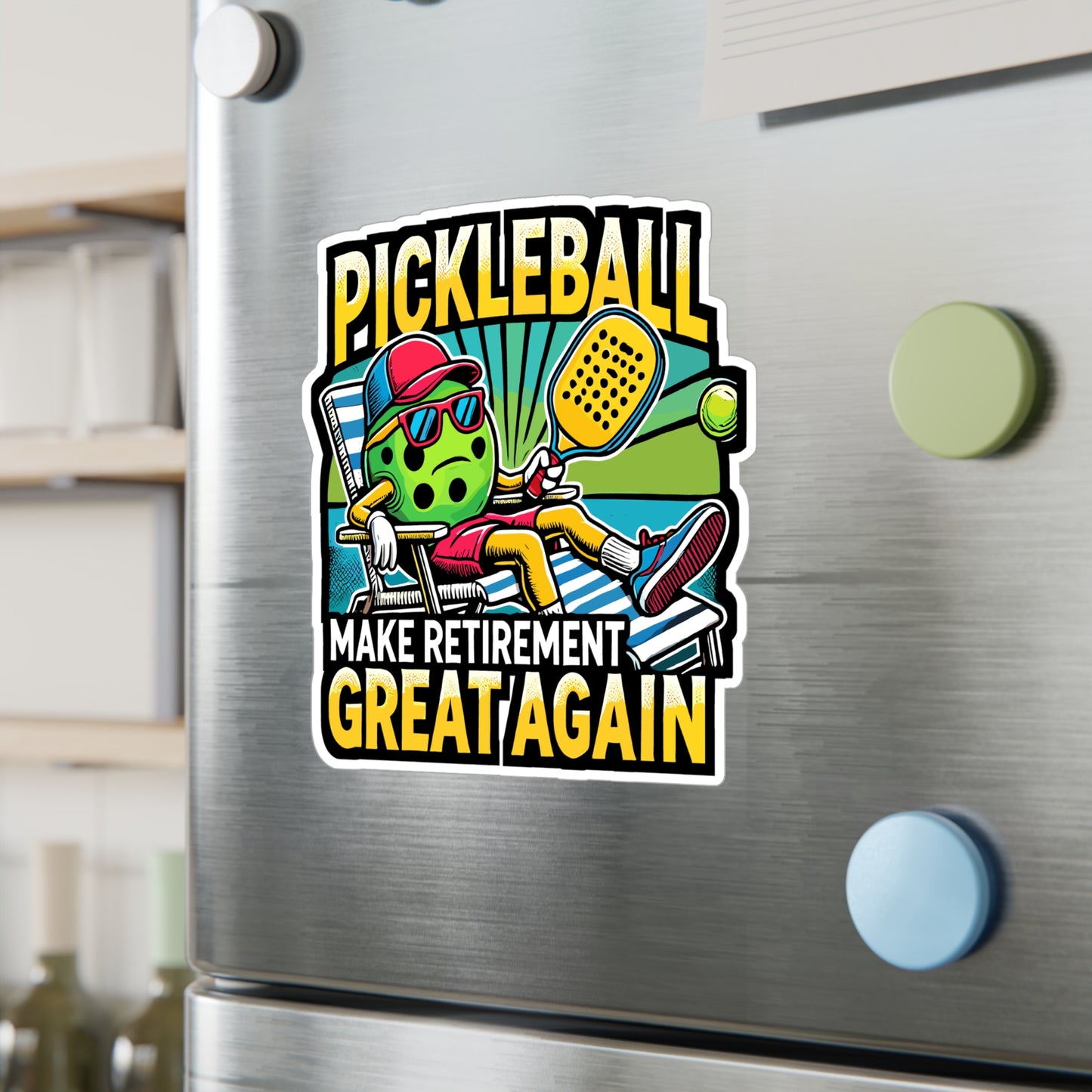 Pickleball Make Retirement Great Again - Pickleball Sticker for Laptop Sticker. Water Bottle Sticker, Vinyl Dink Decal - Pickleball Gift
