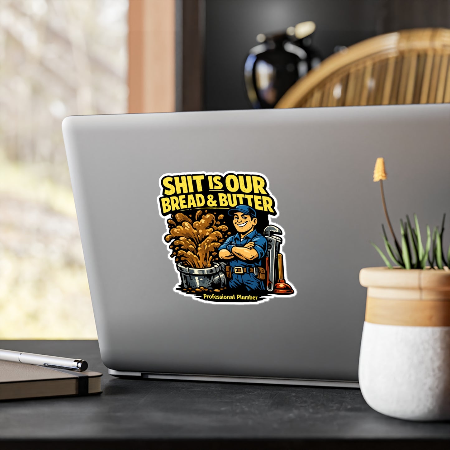 Plumber Sticker Shit is our bread & butter Funny Plumbing Decals for Laptop Water Bottle Waterproof Vinyl Pipefitter Steamfitter Gift