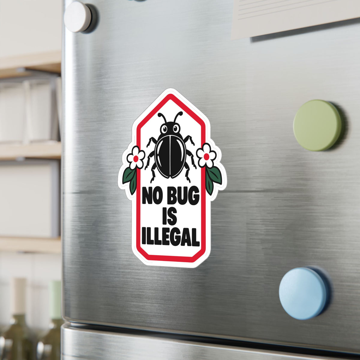 Plants Sticker No Bug Is Illegal – Nature-Inspired Dandelion Design with a Friendship Message, Decals for Laptop and Water Bottle