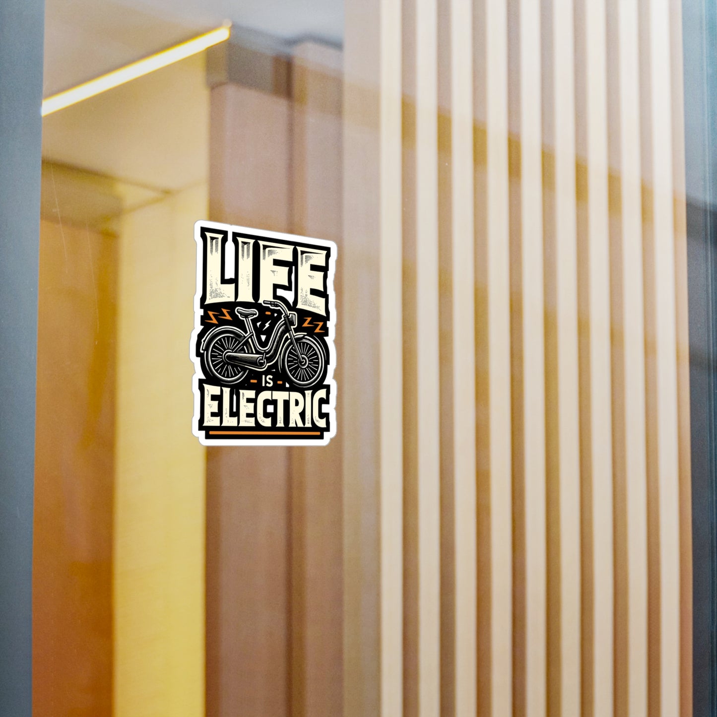 Life Is Electric - E-bike Sticker for Car Laptop Sticker. Water Bottle Sticker, Vinyl Electric-bike Decal - E-bike Gift