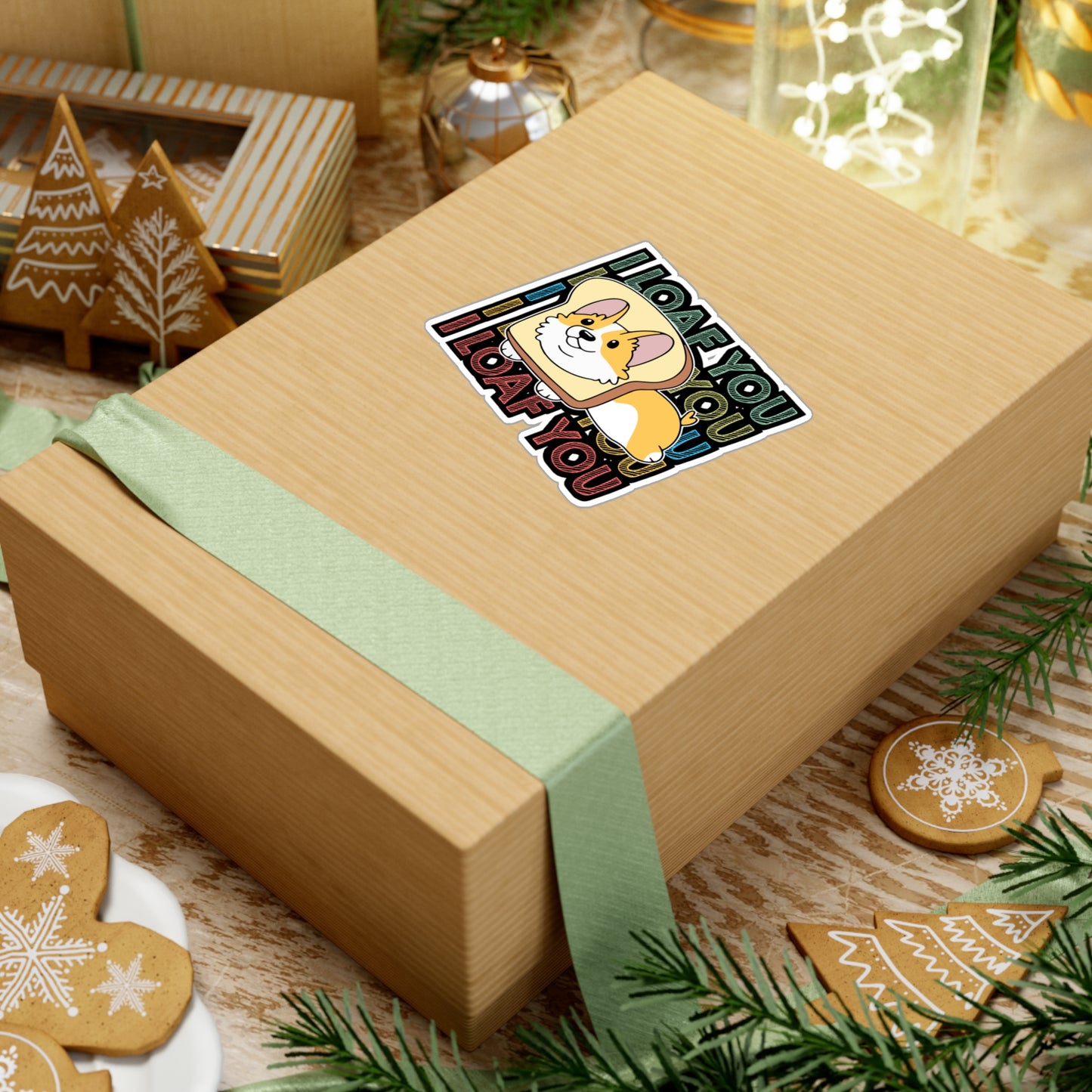 I loaf You - Corgi Sticker for Car Window Laptop Sticker. Water Bottle Sticker, Vinyl Dog Decal, Cute Sticker - Corgi Gift