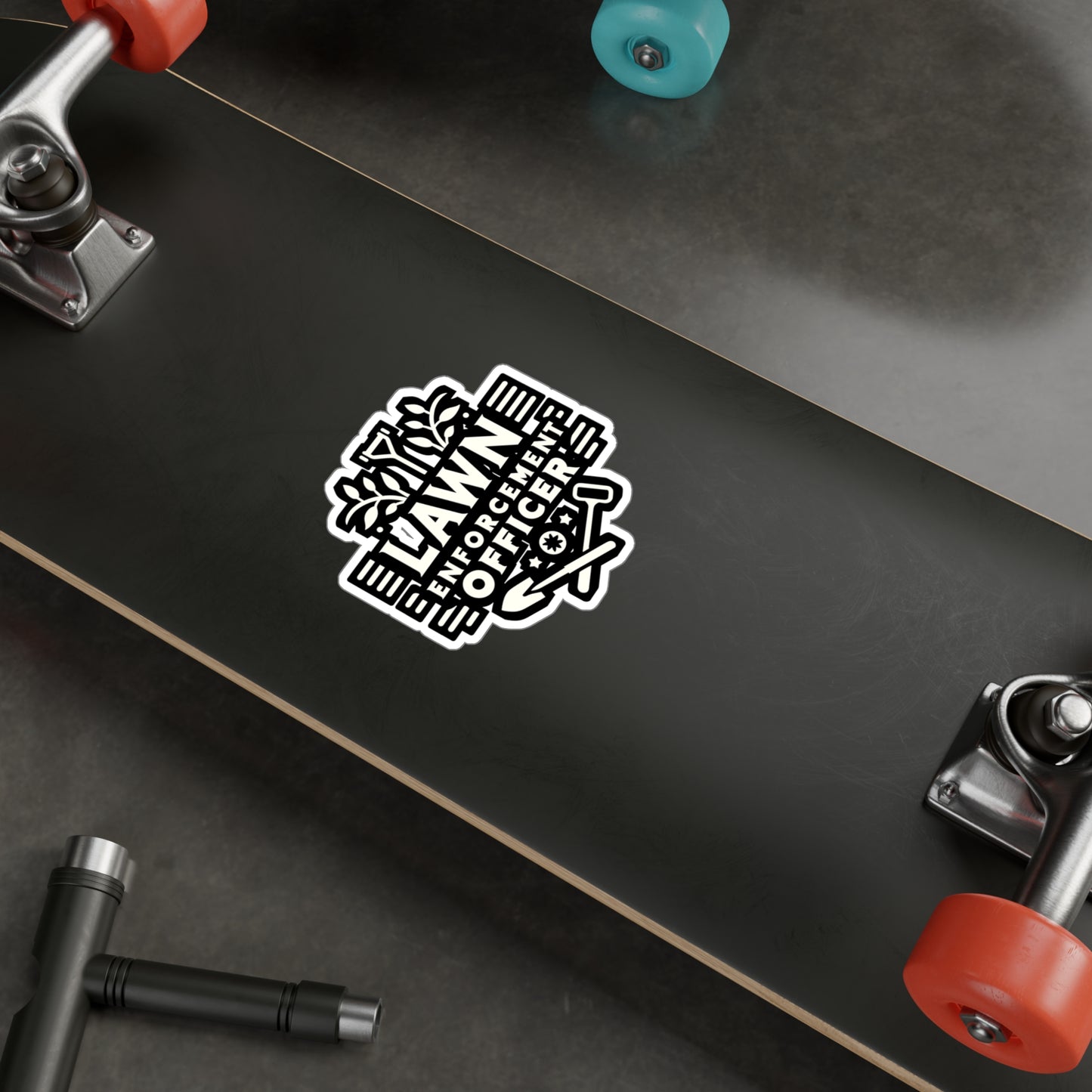 Lawn Enforcement Officer - Gardening Sticker for Laptop Sticker. Water Bottle Sticker, Vinyl Landscaper Decal - Gardening Gift