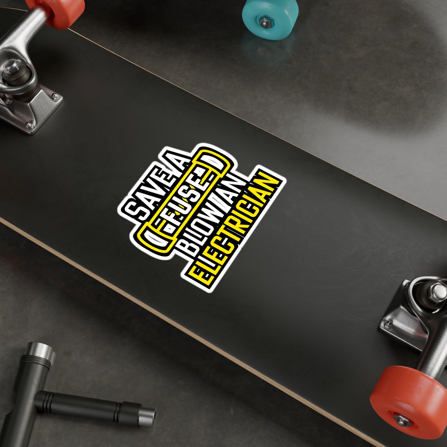 Save A Fuse Blow An Electrician - Electrician Sticker for Wall, Laptop, Window, Truck, Car Electrician Gift Vinyl Stripper Decal Sticker