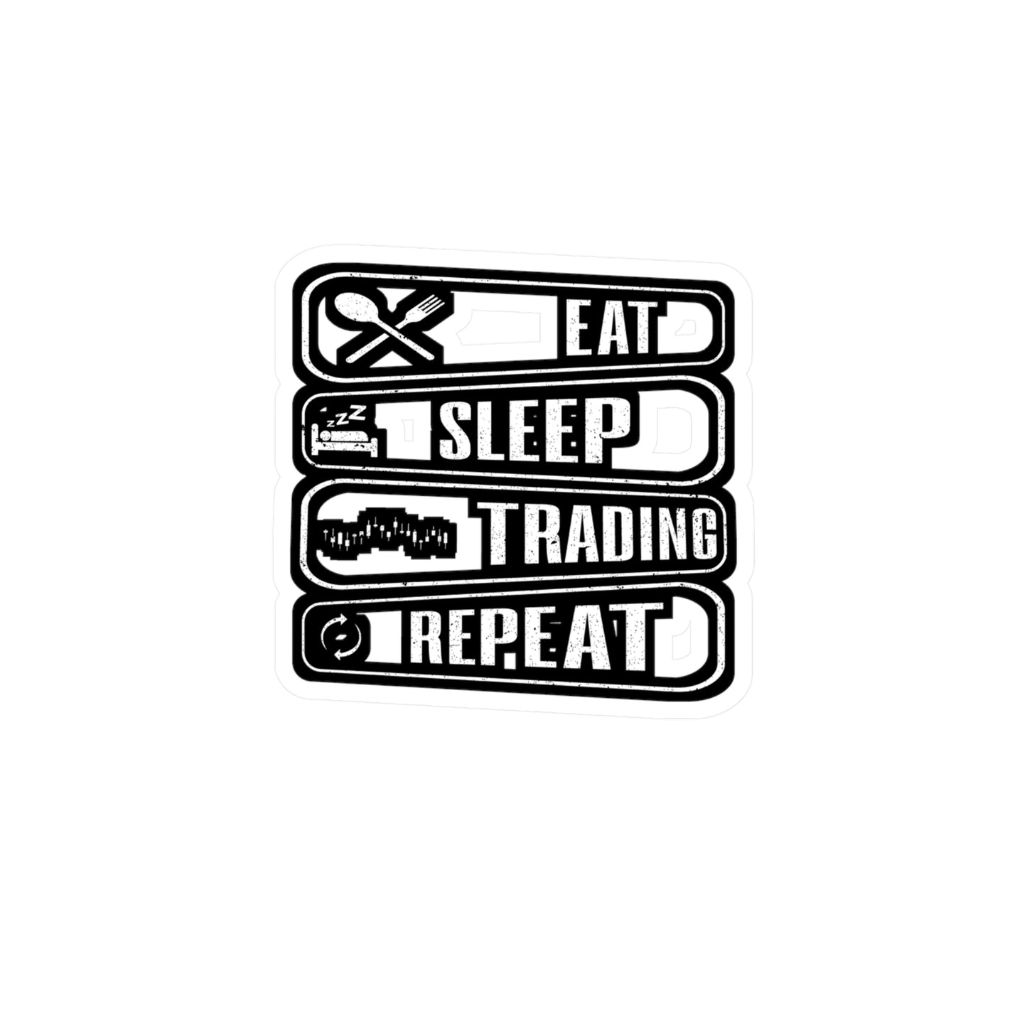 Eat Sleep Trading Repeat - Capitalist Sticker for Laptop Sticker. Water Bottle Sticker, Vinyl Capitalism Decal - Capitalist Gift