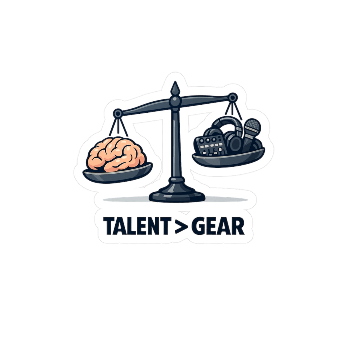 Audio Engineer Sticker Talent > Gear – Waterproof Vinyl Decals for Laptop or Water Bottle, Funny Sound Engineer Audio Technician Monitor Design