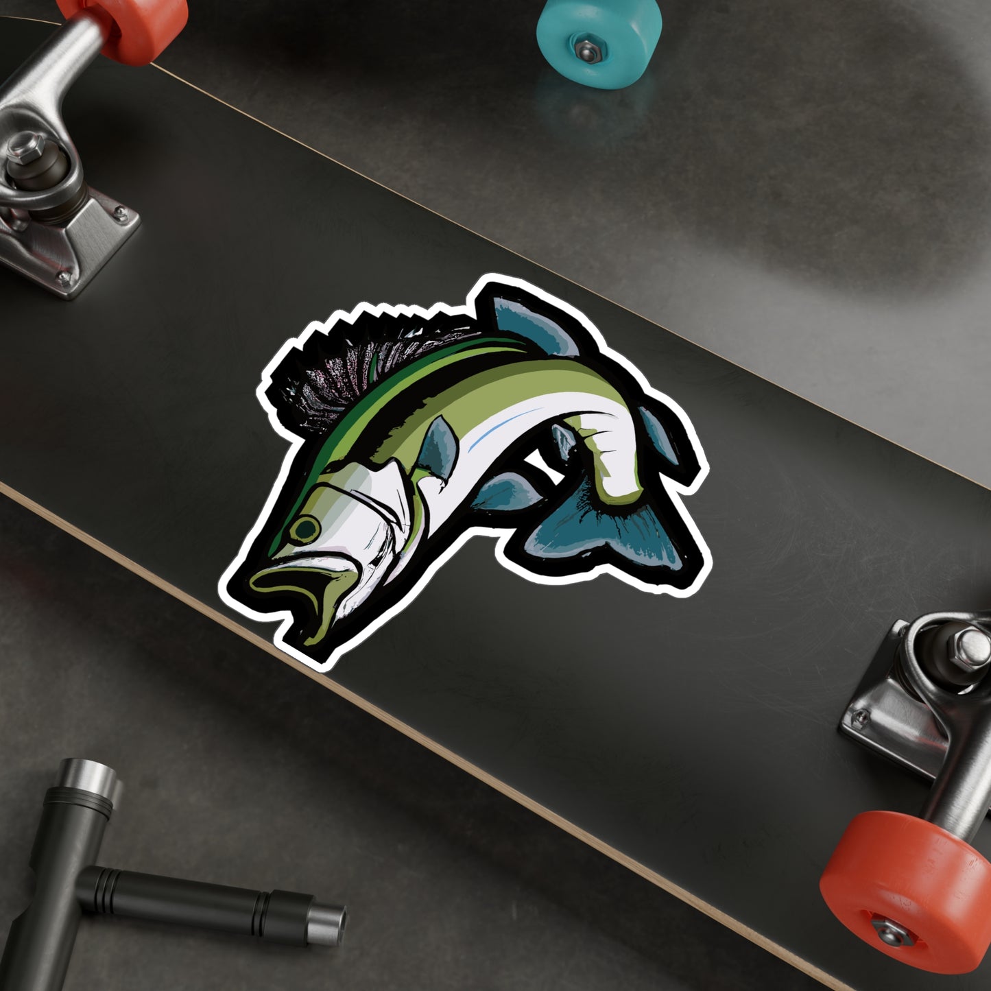 Jumping Bass Fish - Bass Sticker for Car Window Laptop Sticker. Water Bottle Sticker, Vinyl Fishing Decal, Aquatic Sticker - Bass Gift