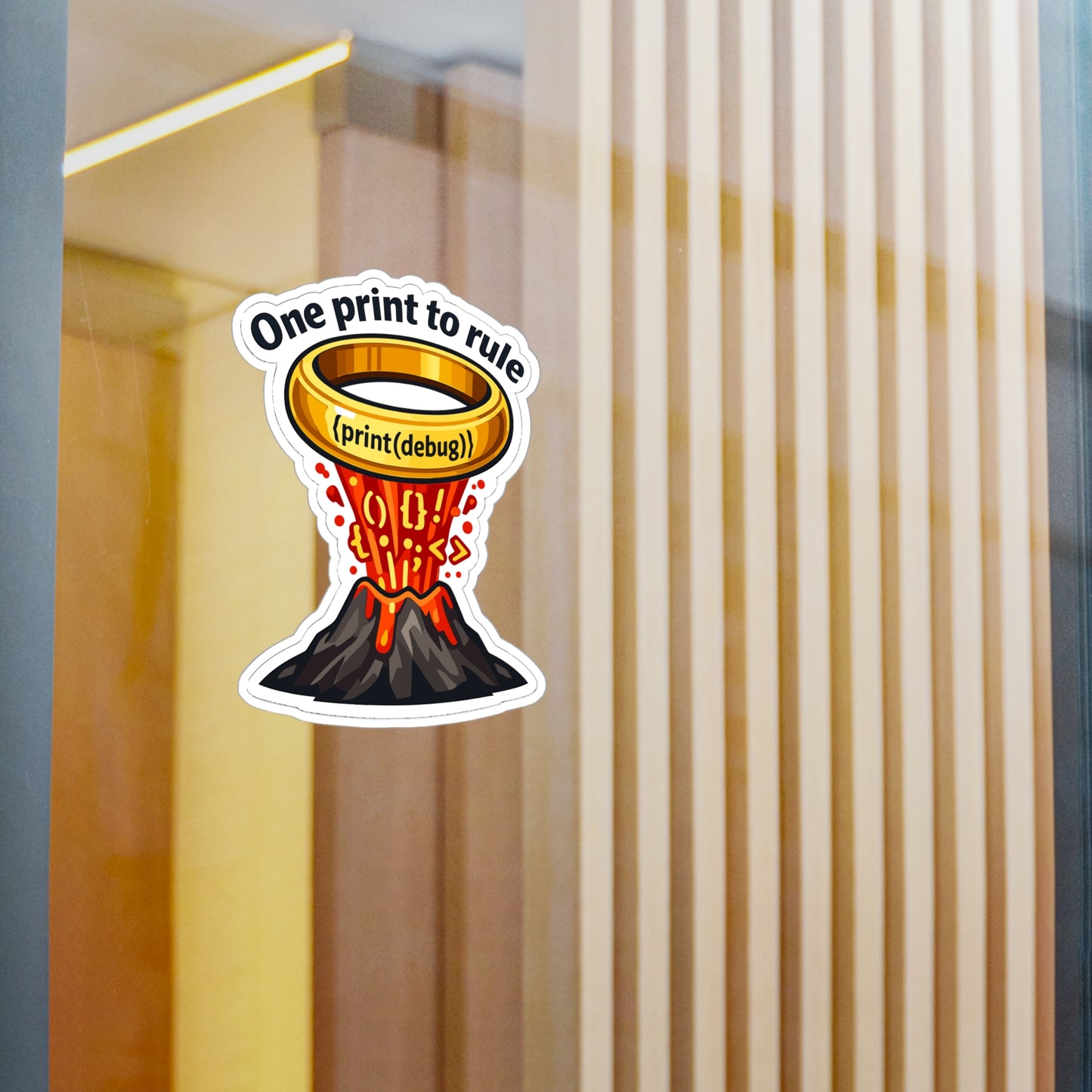 Coding Sticker "One Print to Rule" – Funny Programmer Source Code Semicolon decals, Waterproof Vinyl for Laptop or Water Bottle