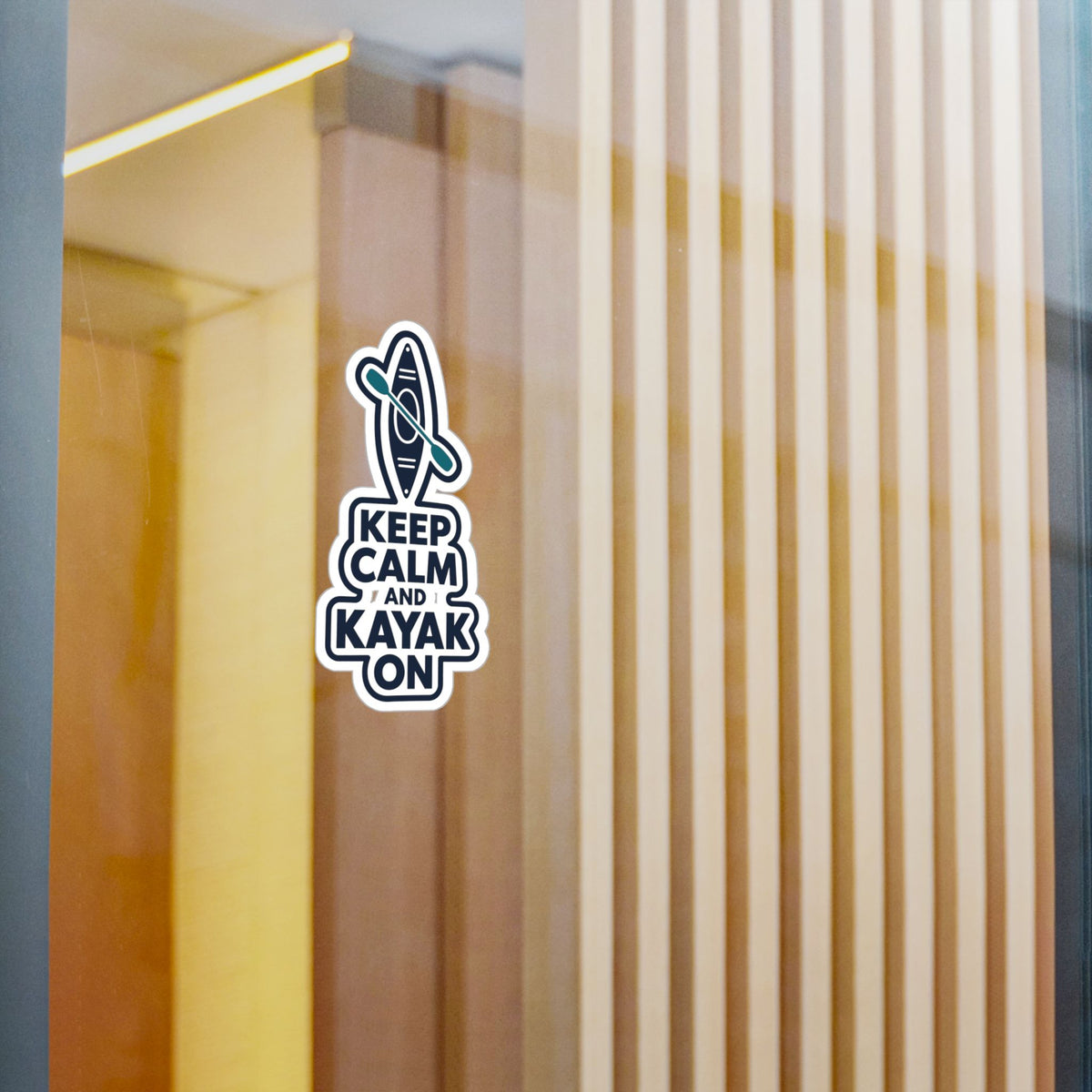 Kayak Sticker - Keep Calm and Kayak On, Kayaking and Rowing Decals for Laptop or Water Bottle