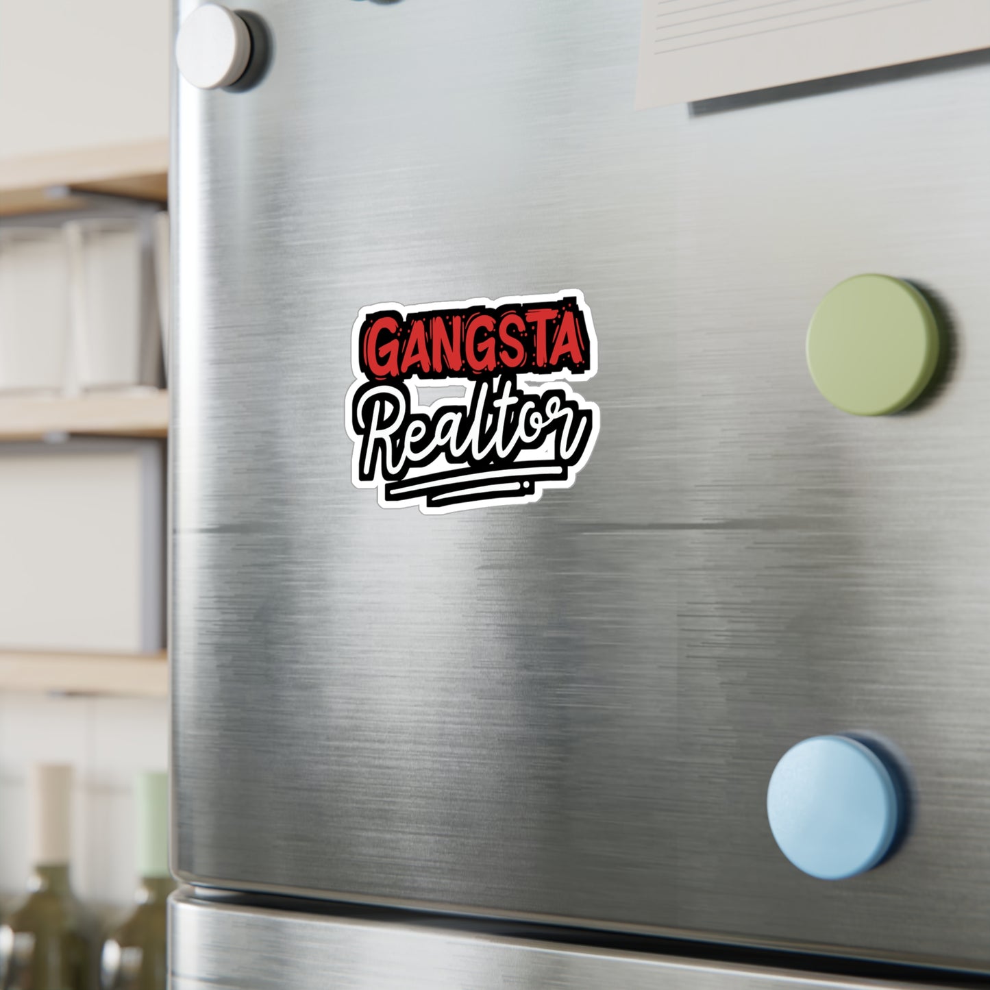 Gangsta Realtor - Realtor Sticker for Laptop Sticker. Water Bottle Sticker, Vinyl Closure Decal - Realtor Gift