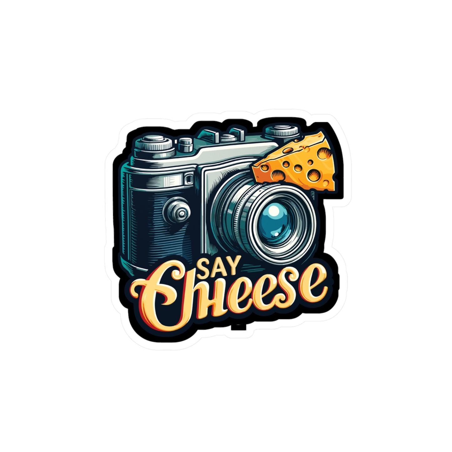 Say Cheese - Camera Sticker for Car Window Laptop Sticker. Water Bottle Sticker, Vinyl Cheese Decal, Photography Sticker - Camera Gift