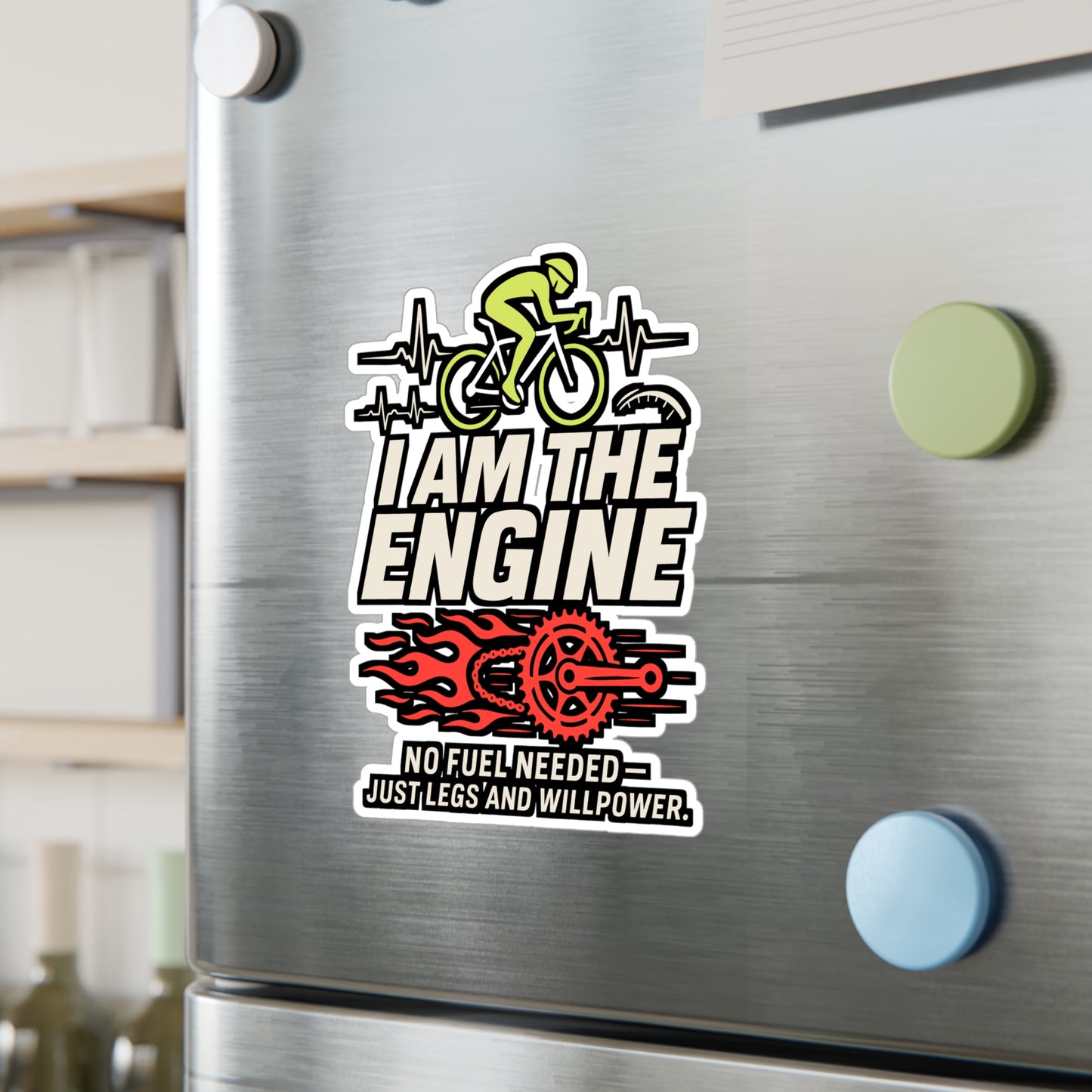 I Am The Engine – Cycling Sticker for Car, Laptop, or Water Bottle | Vinyl Cyclist Decal, Funny Bicycling Gift