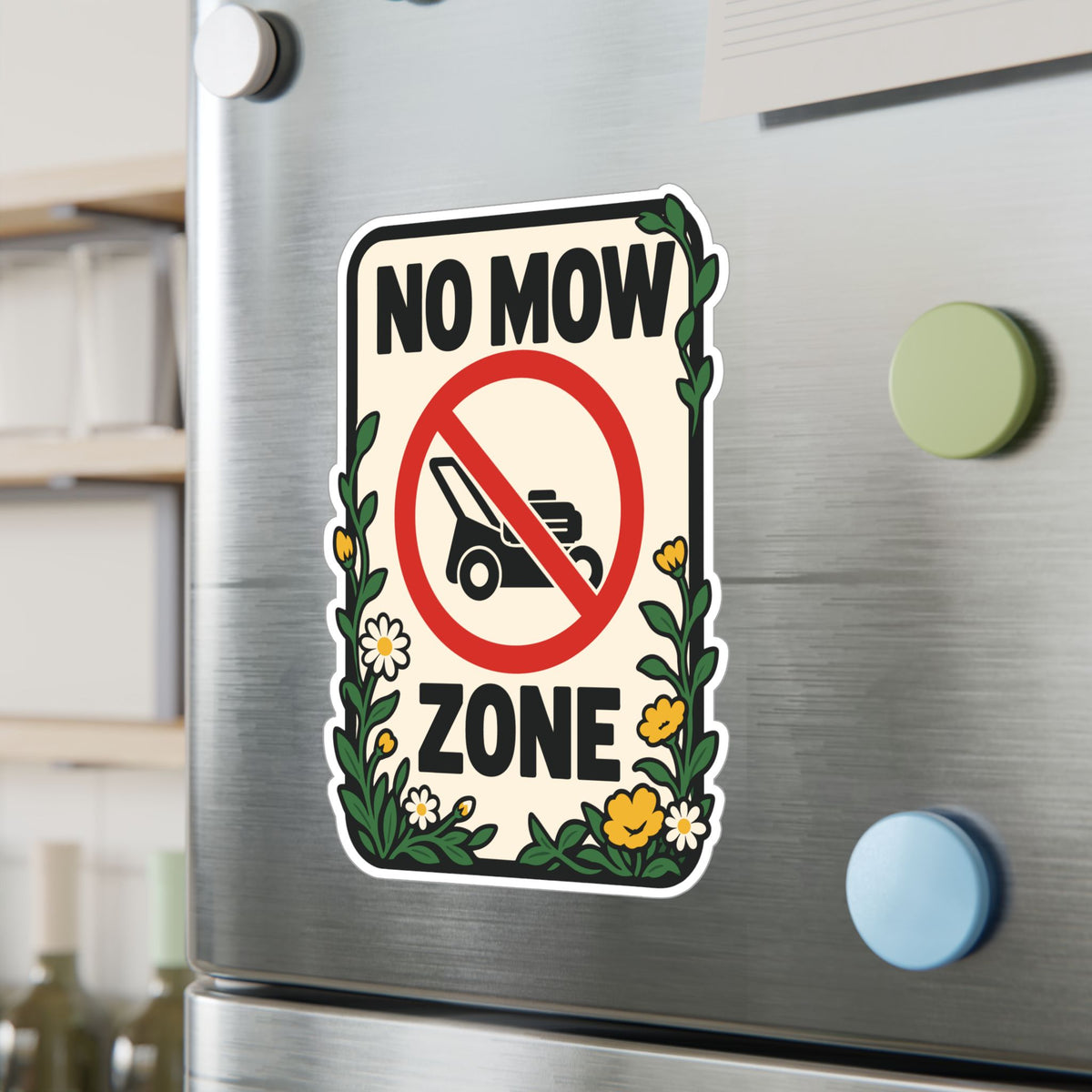 Plants Sticker "No Mow Zone" – Dandelion Decals for Laptop and Water Bottle, Friendship Gift for Nature Lovers