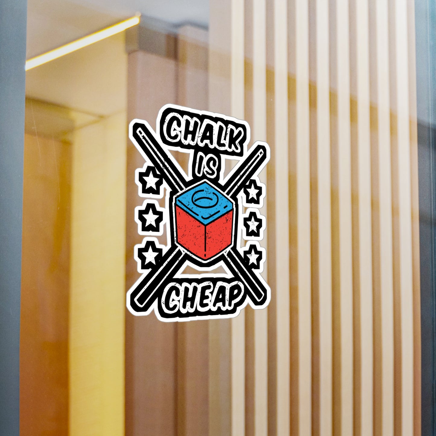 Chalk Is Cheap - Billiards Sticker for Car Window Laptop Sticker. Water Bottle Sticker, Vinyl Pool Decal, Chalk Sticker - Billiards Gift