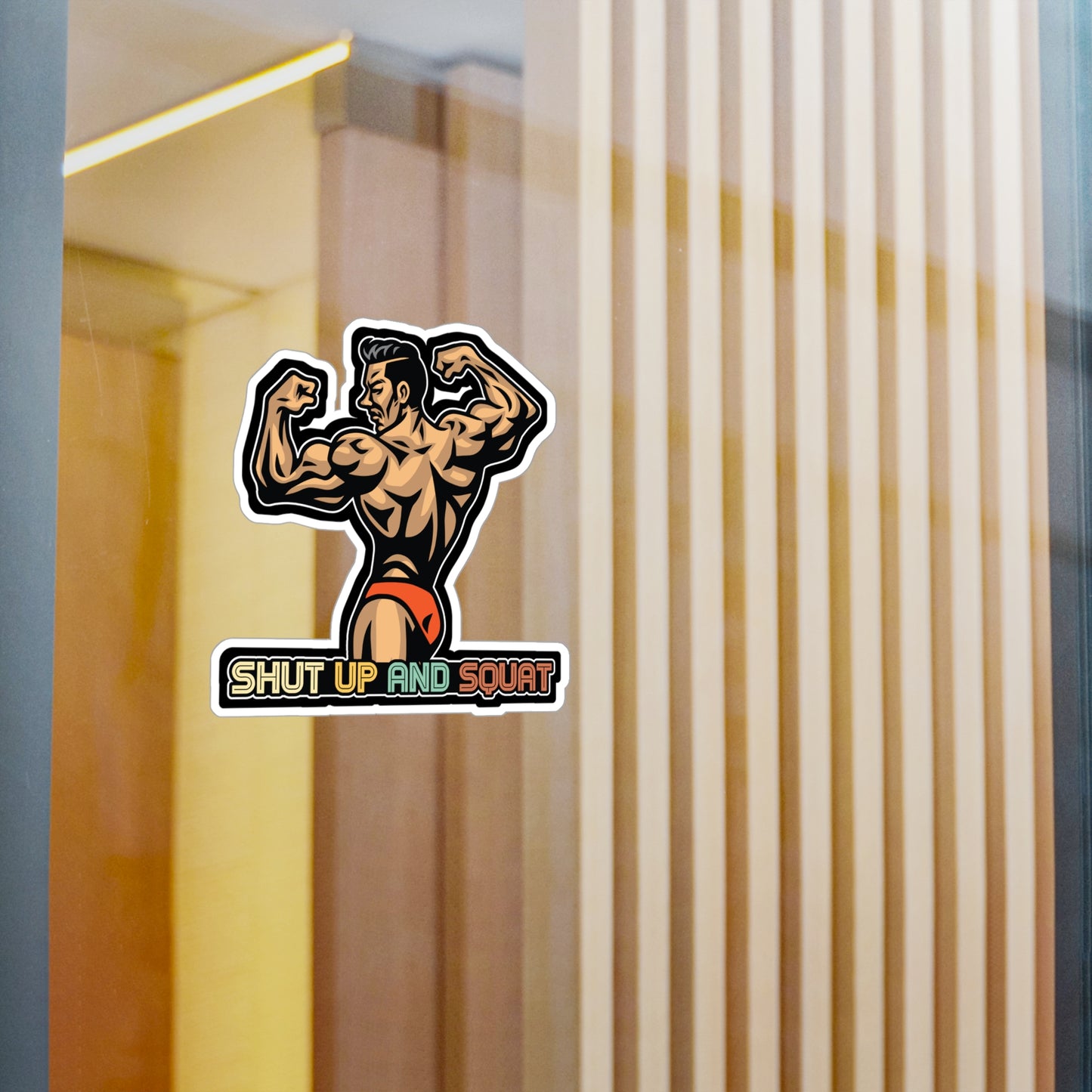 Shut up and squat - Workout Sticker for Car Window Laptop Sticker. Water Bottle Sticker, Vinyl Gym Decal, Fitness Sticker - Workout Gift