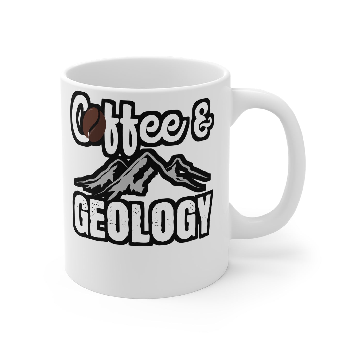 Coffee & Geology - Geology Mug for Coffee 11oz. Geology Cup, White ceramic, Geologist Mug, Rocks Tea Cup - Geology Gift