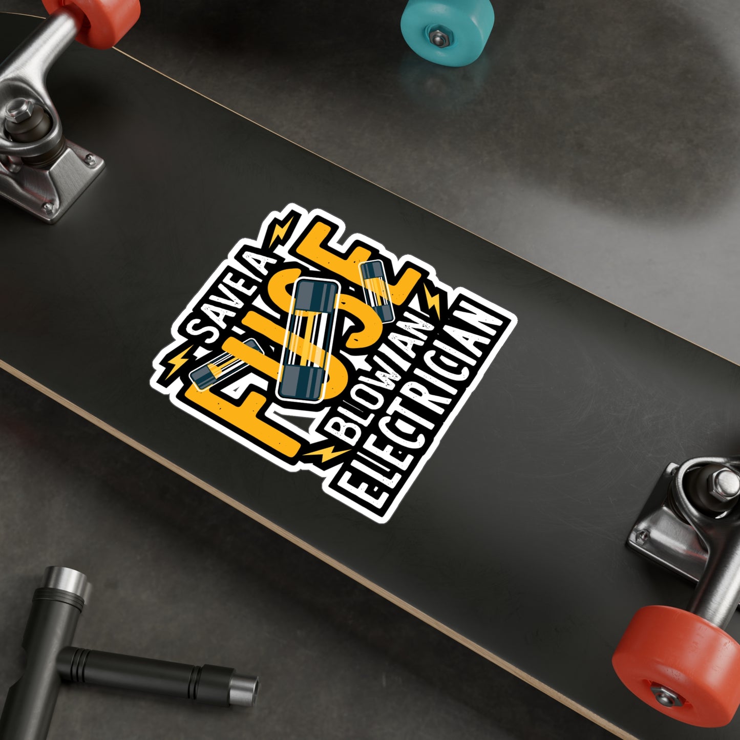Save A Fuse Blow An Electrician - Electrician Sticker for Laptop Sticker. Water Bottle Sticker, Vinyl Stripper Decal - Electrician Gift