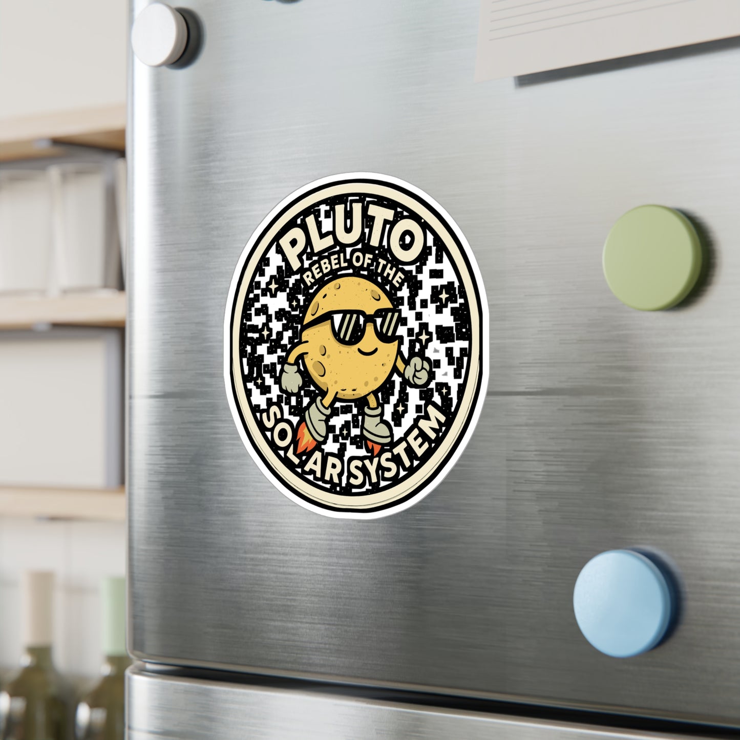 Pluto – Rebel of the Solar System Sticker for Laptop, Water Bottle & Space Lover Gifts