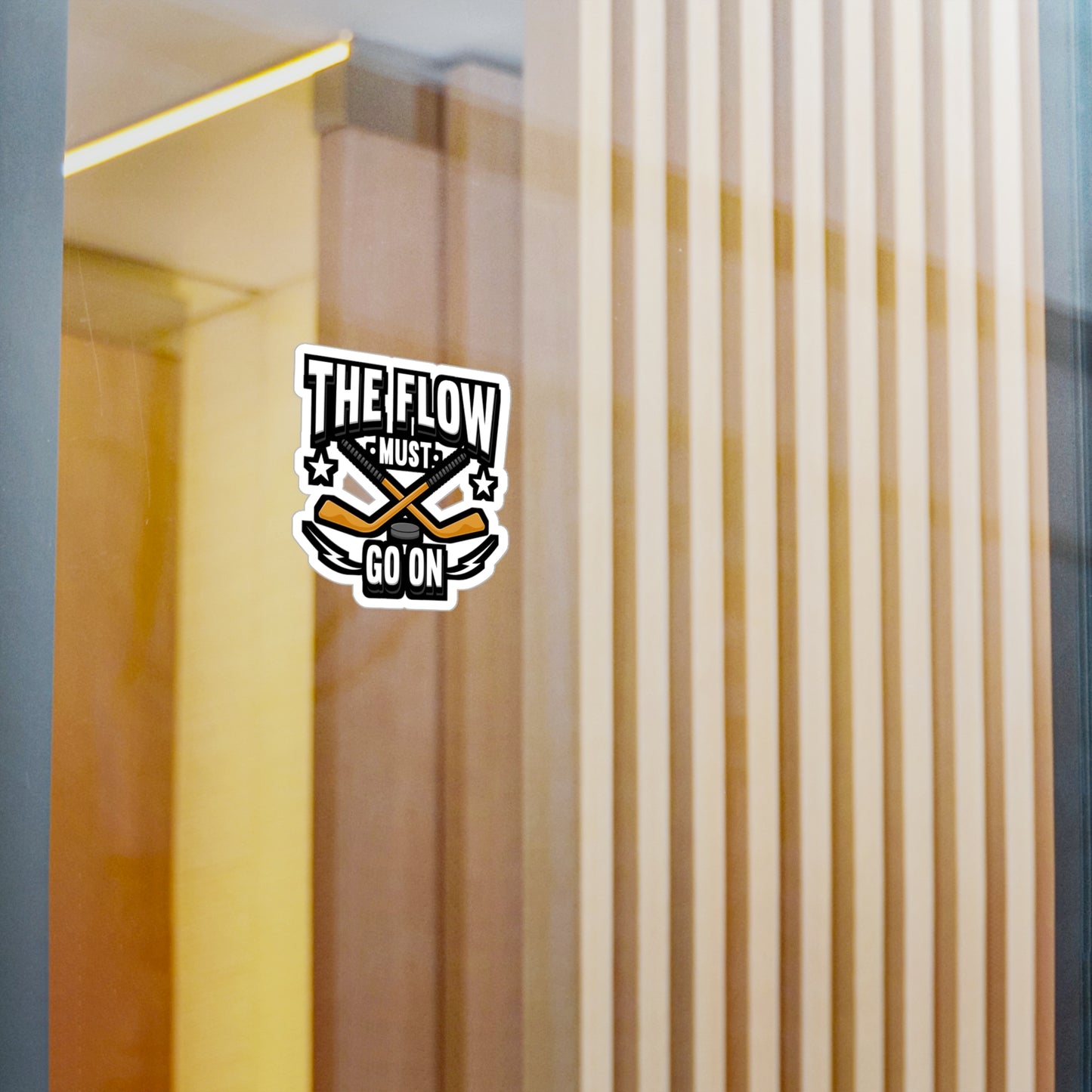 The Flow Must Go On Hockey - Hockey Sticker for Laptop Sticker. Water Bottle Sticker, Vinyl Puck Decal - Hockey Gift