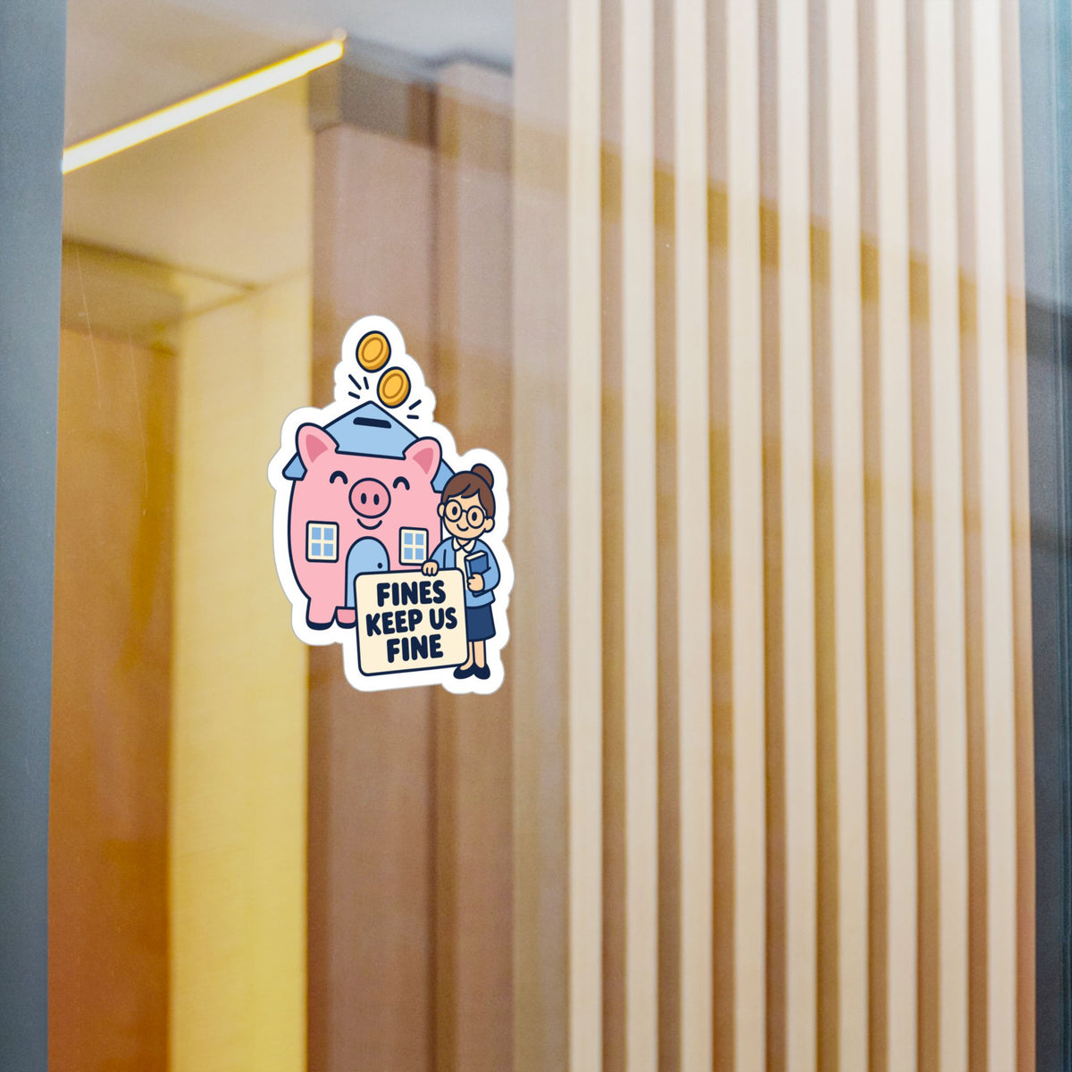 Librarian Sticker - Fines Keep Us Fine, Fabulous Magical Unicorn Decals for Laptop and Water Bottle