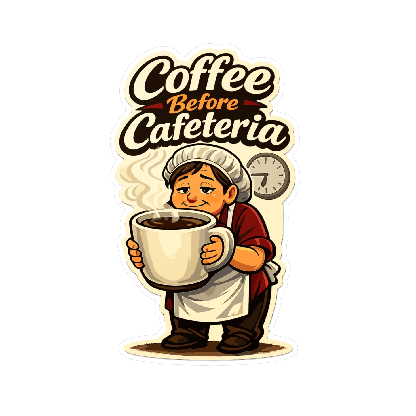 Lunch Lady Sticker Coffee Before Cafeteria Funny School Canteen Decals Waterproof Vinyl for Laptop Water Bottle