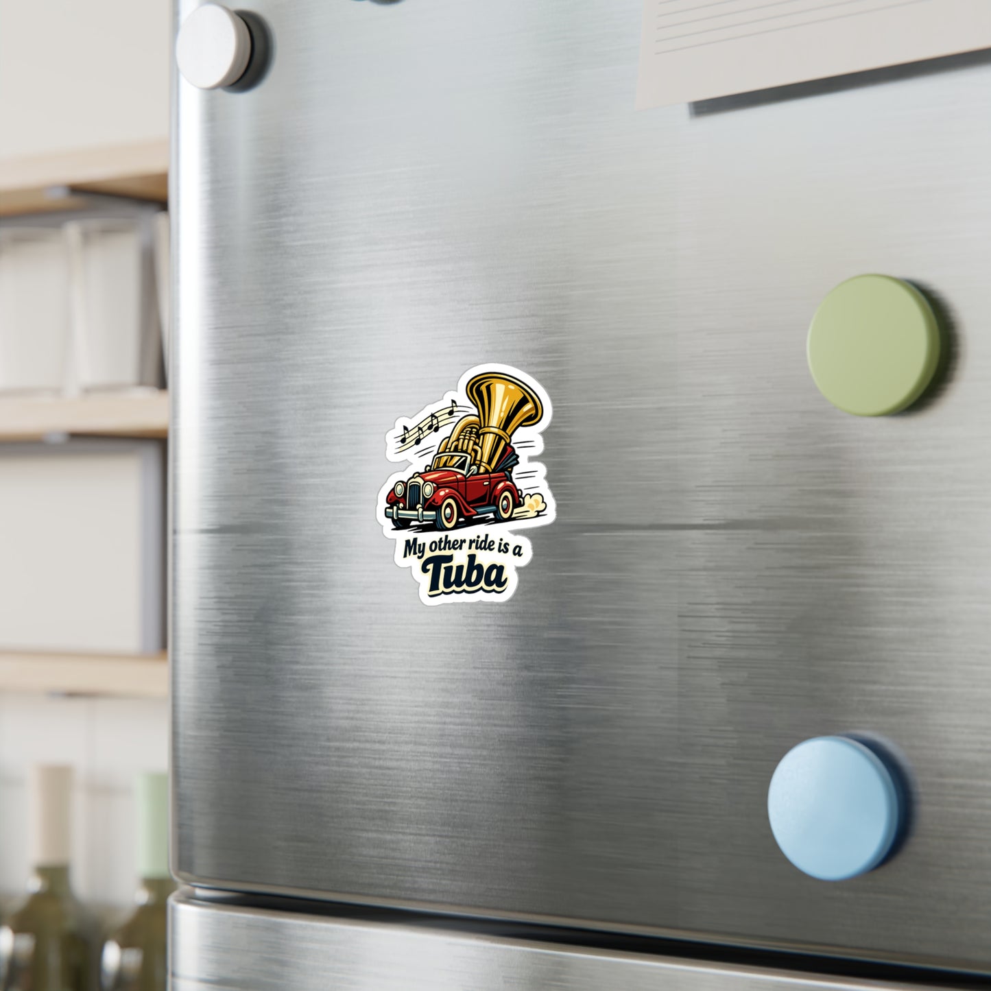 Marching Band Sticker My other ride is a Tuba – Waterproof Vinyl decals for Laptop or Water Bottle, drummer band director mellophone
