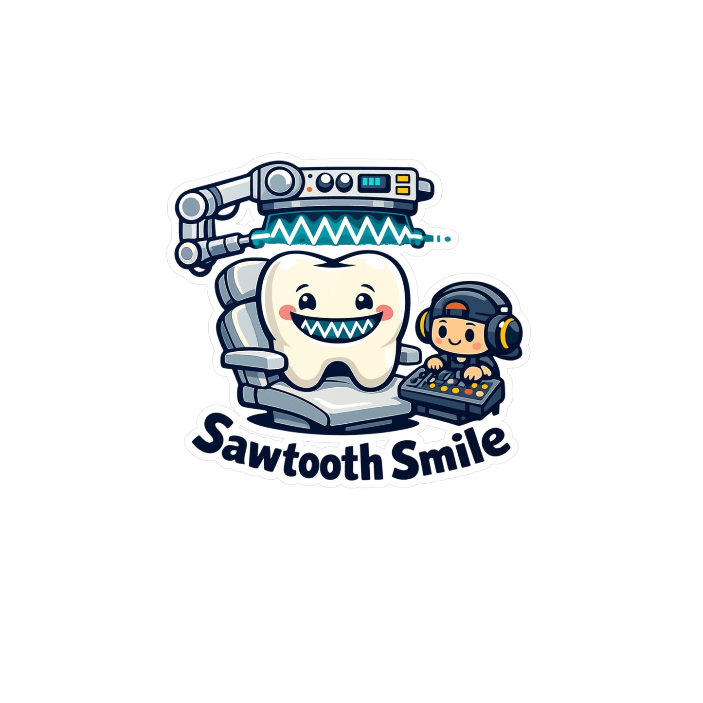 Audio Engineer Sticker Sawtooth Smile Waterproof Vinyl sticker decals for Laptop, Water Bottle, monitor sound engineer audio technician