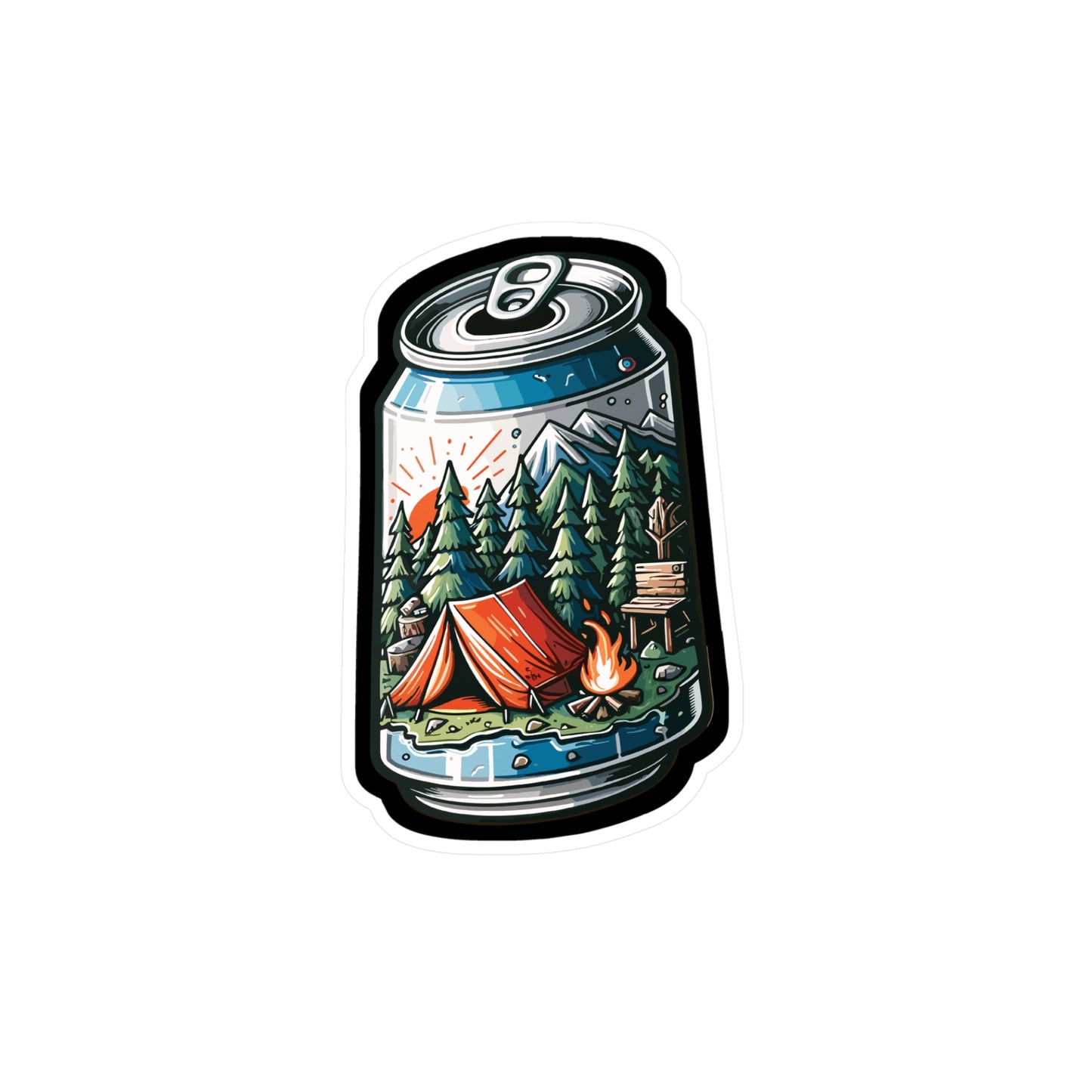 Camping Campfire Can - Camping Sticker for Car and Window. Water Bottle Sticker, Vinyl Adventure Decal - Camping Gift