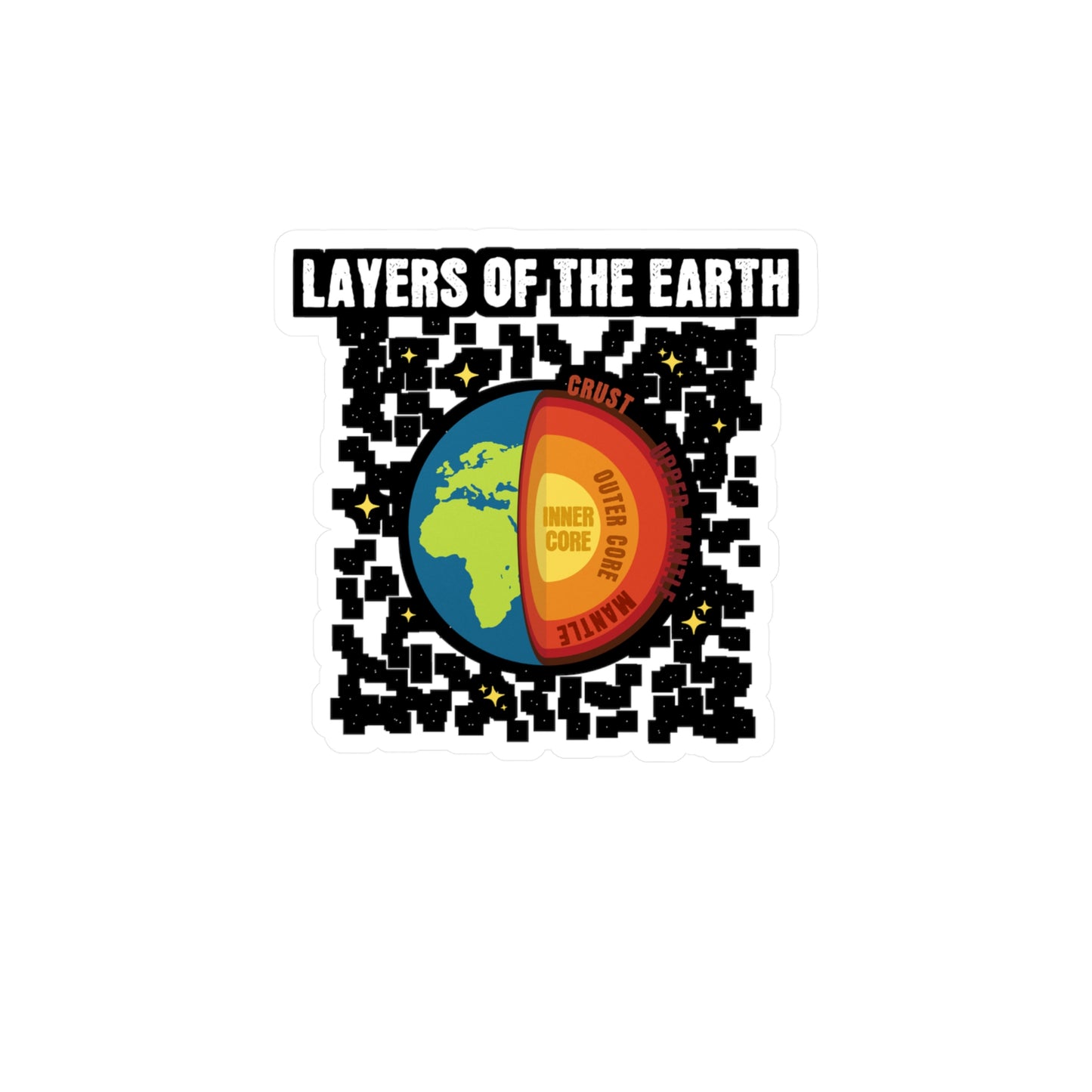 Layers of the Earth - Geology Sticker for Laptop Sticker. Water Bottle Sticker, Vinyl Geologist Decal - Geology Gift