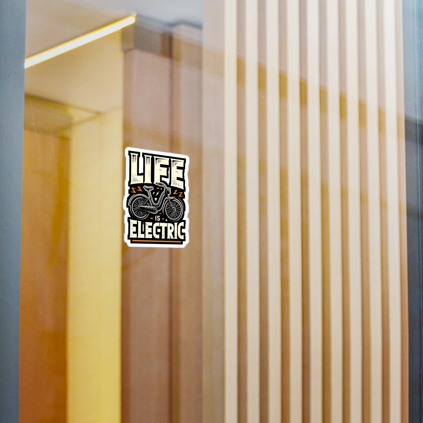 Life Is Electric - E-bike Sticker for Car Laptop Sticker. Water Bottle Sticker, Vinyl Electric-bike Decal - E-bike Gift