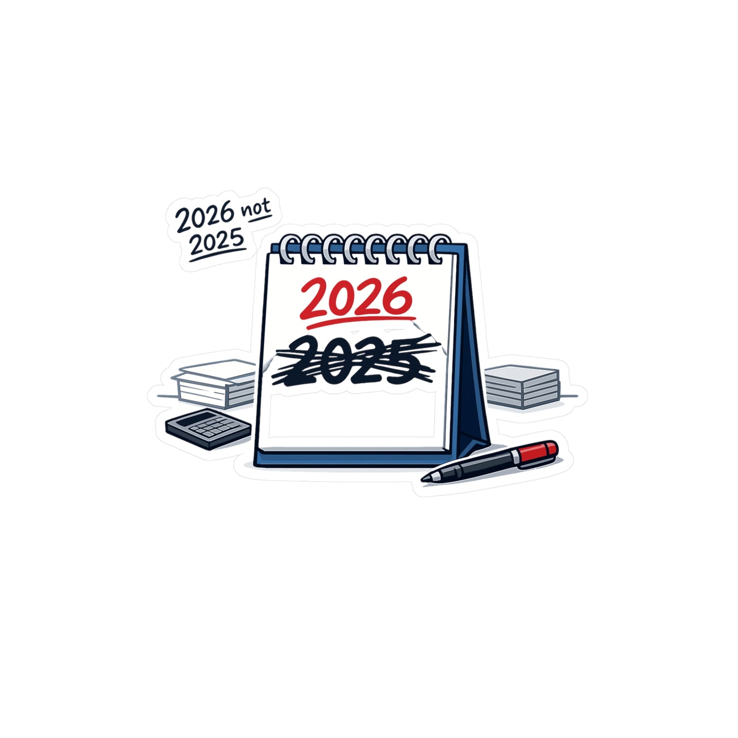 Accountant Sticker 2026 not 2025 Funny Balance Spreadsheet Amortization Vinyl Decals Waterproof Laptop Water Bottle